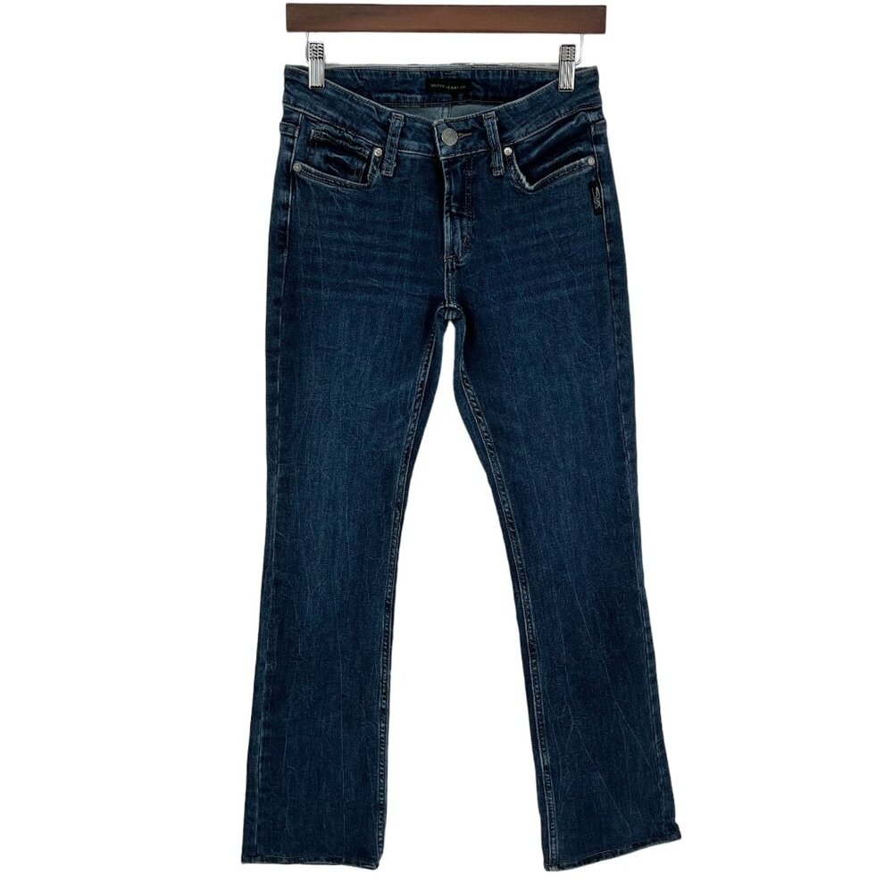 Silver Jeans Co. Womens Mid Rise Bootcut Jeans Size 26 Blue Denim Dark Wash